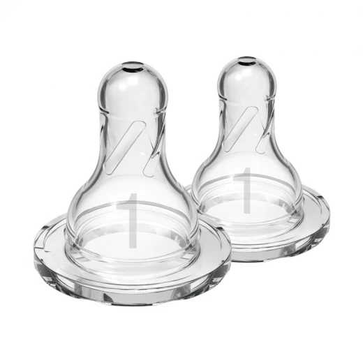 Dr.Brown's Narrow -Neck Silicone Nipple Level 1 ( 0-3 months ) , 2-Pack - Dr. Brown's - Image 2