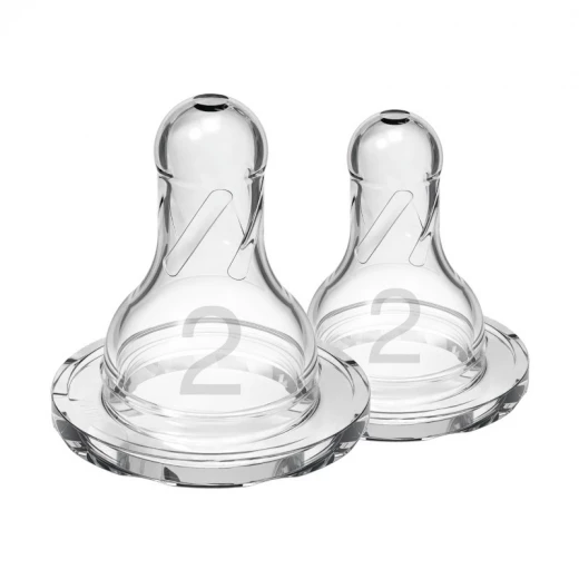 Dr.Brown's Narrow -Neck Silicone Nipple Level 2 ( 3-6 months ) , 2-Pack - Dr. Brown's - Image 2