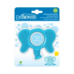 Dr.Brown's Flexees Friends Elephant Silicone Teether - Blue