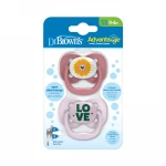 Dr. Brown's Advantage Pacifier - Stage 1 ( 0-6 ) months, 2-Pack, Pink  - Dr. Brown's