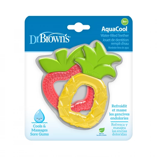 Dr.Brown's AquaCool Water-Filled Teether, Pineapple & Apple, 2-Pack , Refrigerator-safe Dr.Brown's AquaCool Water-Filled Teether, Pineapple & Apple, 2-Pack , Refrigerator-safe