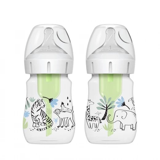 Dr.Browns Plastic Wide-Neck Options+ Bottle, 5 oz/ 150ml , Jungle Design, 2-Pack - Dr. Brown's - Image 4