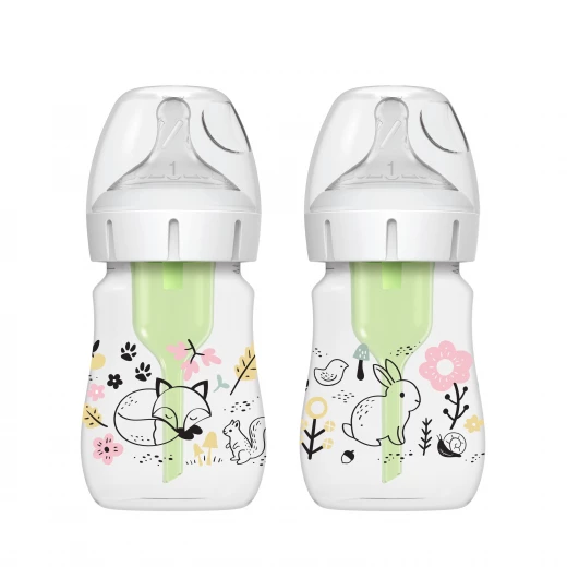 Dr.Browns Plastic Wide-Neck Options+ Bottle, 5 oz/ 150ml , Woodland Design, 2-Pack - Dr. Brown's - Image 4