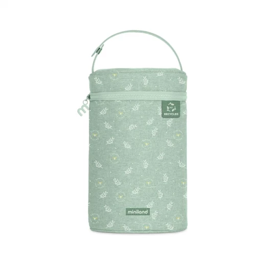 Miniland Double Eco Thermal Bag 500ml, Insulated Double Compartment Bag, For Bottles and thermoses , Eco-Friendly Durable Design, Lightweight and Portable for School, Travel and Daily Use