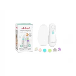 Miniland Electric Baby Nail Trimmer  includes 6 interchangeable heads, 4 for children and 2 for adults, and two speeds