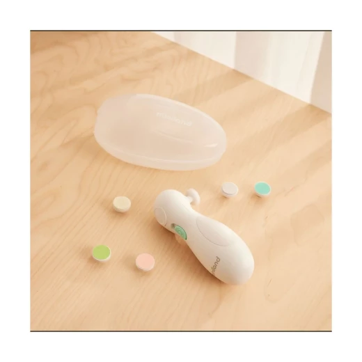 Miniland Electric Baby Nail Trimmer  includes 6 interchangeable heads, 4 for children and 2 for adults, and two speeds - Miniland - Image 3