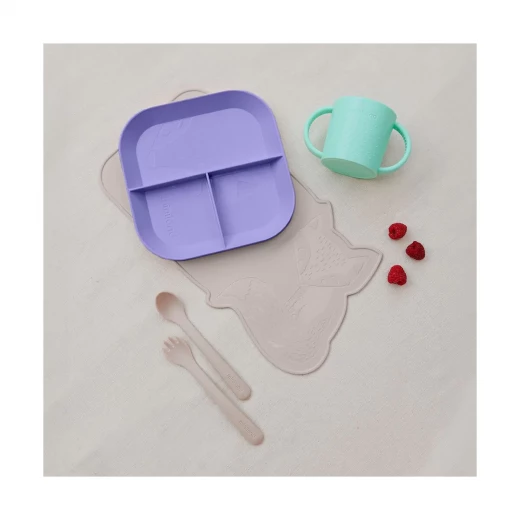 Miniland Baby Tableware set of 5 ( Plate , Spoon , Fork , Cup, Non Slip PlaceMat ) - Sunset - Miniland - Image 2