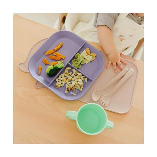 Miniland Baby Tableware set of 5 ( Plate , Spoon , Fork , Cup, Non Slip PlaceMat ) - Sunset - Miniland - Image 3