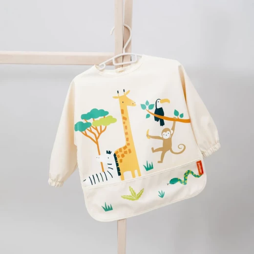 Miniland Long-Sleeve Bib with light, waterproof and resistant material , JUNGLE - Miniland - Image 4