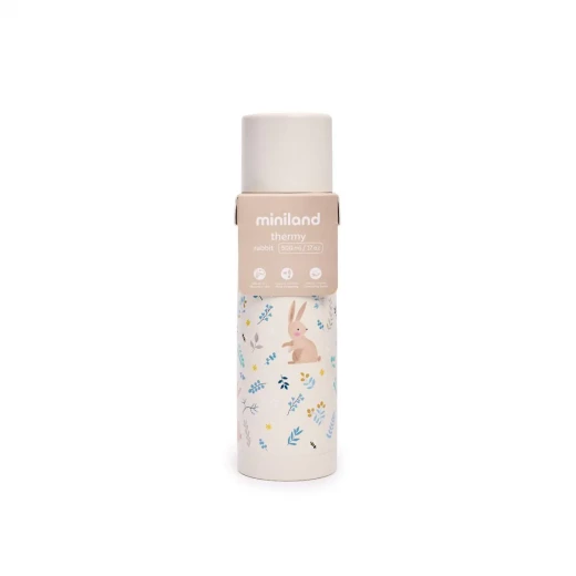 Miniland Thermos Bottle For Liquids , High Quality Stainless steel 500ml -RABBIT - Miniland - Image 4