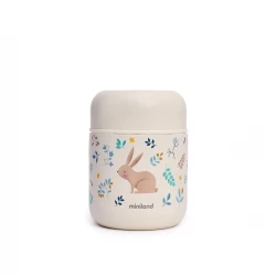Miniland  Mini Food Thermos For Solid Food And Baby Food  , High Quality Stainless steel 280ml - RABBIT