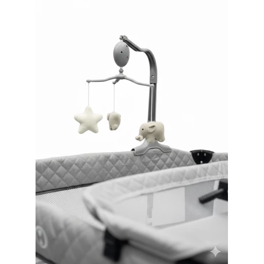 Burbay Baby Bed Next2Me – With Wheels and Vibration, 125×65×82 cm, Adjustable Co-Sleeping Crib, Safe and Convenient for Newborns and Infants - Burbay - Image 2