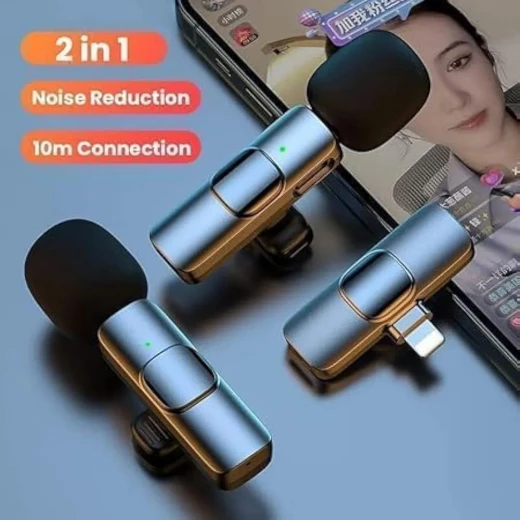 ميكروفون لاسلكي مزدوج K9 - ميكروفون سهل الاستخدام بتقنية إلغاء الضوضاء لأجهزة iPhone و Type-C و Android - Image 2