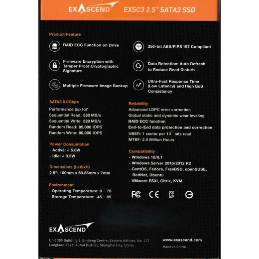 Exascend 512 GB Internal SATA-III NAND SSD, Commesrcial Grade,  Raid, 5 Years Warranty - EXASCEND - Image 3