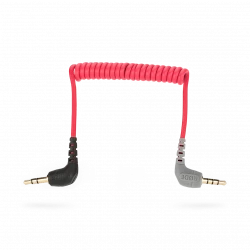 Rode SC7 3.5mm TRS to TRRS Patch Cable, high-quality copper conductors with gold-plated connectors, 400mm length, connects TRS devices to smartphones for clear professional audio recording and streaming use