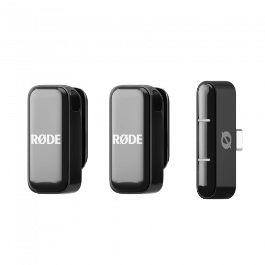 ميكروفون لاسلكي Rode Ultra-Compact Wireless Micro USB-C أسود، تصميم صغير محمول، اتصال مباشر بدون أسلاك، مع مرسلين مشبكين، تقنية GainAssist لصوت نقي، بطارية حتى 21 ساعة، مثالي للتصوير والبودكاست - رود - Image 2