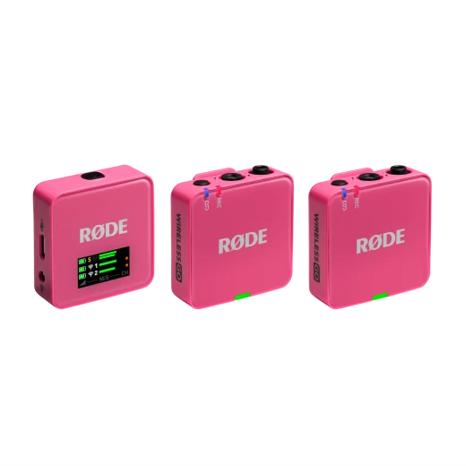 RODE Wireless GO (Gen 3) 2-Person Microphone (2.4 GHz, Black), Pink RODE Wireless GO (Gen 3) 2-Person Microphone (2.4 GHz, Black), Pink