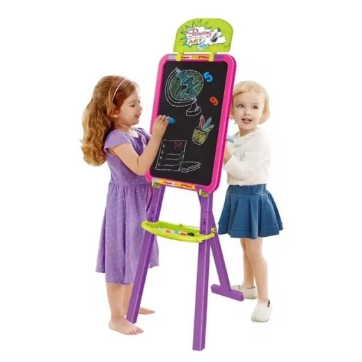 لوح رسم وتعليم للأطفال 3 في 1 (Funny Art Easel)، وهو مصمم لتوفير تجربة تعليمية وإبداعية متكاملة للأطفال من سن 3 سنوات فما فوق. متوفر في لون الازرق والزهر - Image 8