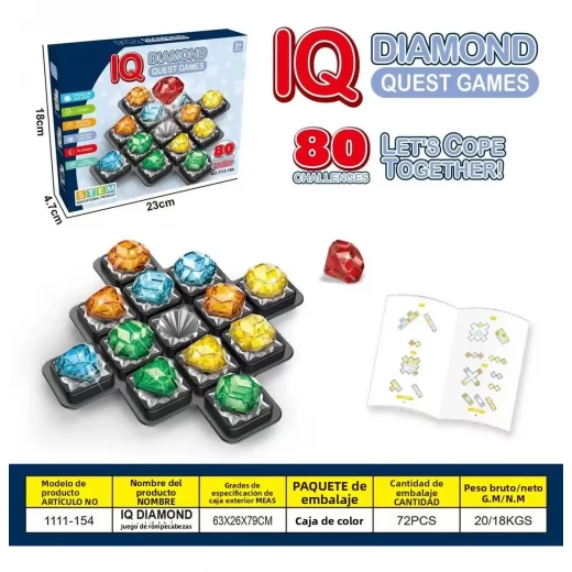 لعبة IQ Diamond Quest - لعبة ألغاز منطقية تعليمية للأطفال والكبار، تعزز التفكير النقدي وحل المشكلات والمهارات المعرفية، نشاط تدريبي ممتع وجذاب للدماغ لعبة IQ Diamond Quest - لعبة ألغاز منطقية تعليمية للأطفال والكبار، تعزز التفكير النقدي وحل المشكلات والمهارات المعرفية، نشاط تدريبي ممتع وجذاب للدماغ