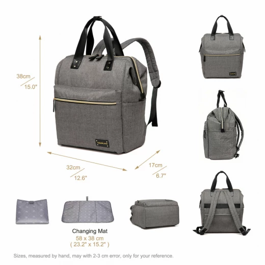 Colorland Zara Unisex Baby Diaper Travel Backpack (CLD-BP124) gray - Colorland - Image 5