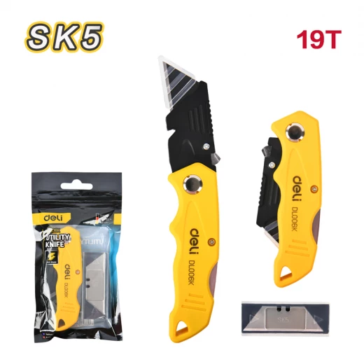 Deli Folding Knife EDL006K Set of 4 Utility Knives with 10 Spare Blades - Deli - Image 2