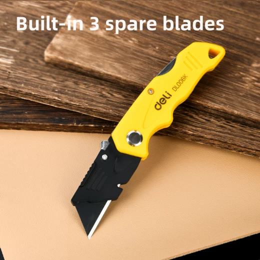 Deli Folding Knife EDL006K Set of 4 Utility Knives with 10 Spare Blades - Deli - Image 5