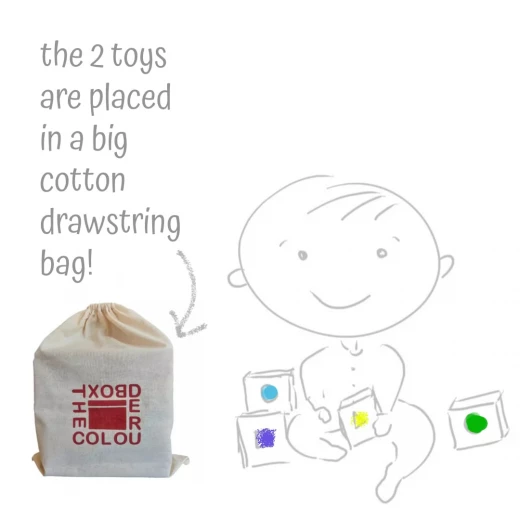 Gift pack for 2-3 year old. Two toys in a cotton bag! - The Coloured Box - Image 2