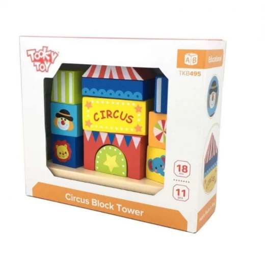 Tooky Toy Wooden Circus Blocks for 2 year old - The Coloured Box - Image 2