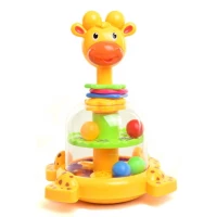 The Giraffe Press & Spin Toy, Sensory Learning Toy for 1+ Year, Visual & Auditory Stimulation, Muscle Development, Cause & Effect Learning
