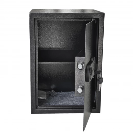 Home electronic safe made of iron, 54-liter capacity, operates with a passcode and a backup key Dimensions:width 35 cm × height 50 cm × depth 31 cm Can be fixed to the floor or wall Original Fort brand - Image 2