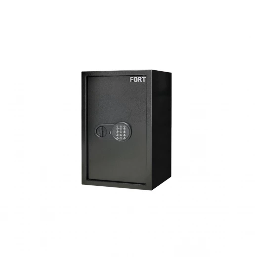 Home electronic safe made of iron, 54-liter capacity, operates with a passcode and a backup key Dimensions:width 35 cm × height 50 cm × depth 31 cm Can be fixed to the floor or wall Original Fort brand Home electronic safe made of iron, 54-liter capacity, operates with a passcode and a backup key Dimensions:width 35 cm × height 50 cm × depth 31 cm Can be fixed to the floor or wall Original Fort brand