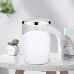 كوب الخلط المغناطيسي الذاتي الذكي XY-221 - mug تحريك أوتوماتيكي للقهوة والشاي من الستانلس ستيل 304 مع مقبض مريح - ميرا للتسوق