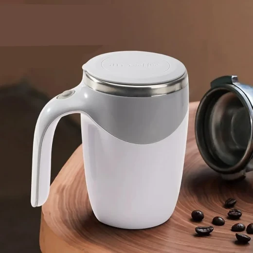 كوب الخلط المغناطيسي الذاتي الذكي XY-221 - mug تحريك أوتوماتيكي للقهوة والشاي من الستانلس ستيل 304 مع مقبض مريح - ميرا للتسوق - Image 3