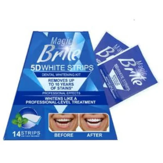 شرائط تبييض الأسنان Magic Bride 5D White Strips، مجموعة تبييض الأسنان المنزلية، 14 شريطًا لإزالة التصبغات وتحسين مظهر بياض الأسنان - ميرا للتسوق - Image 2