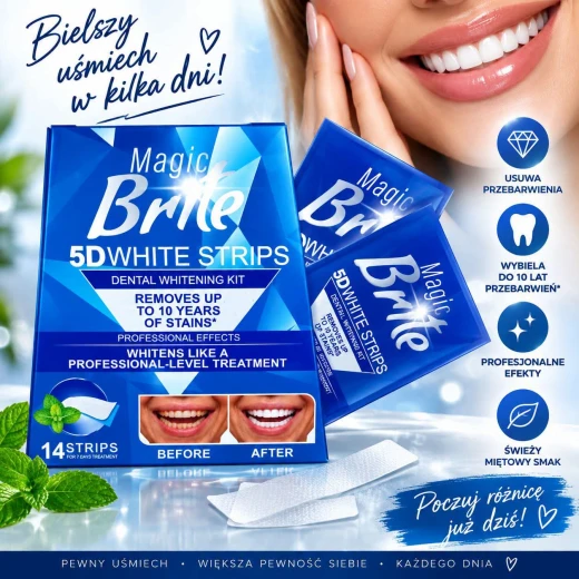 شرائط تبييض الأسنان Magic Bride 5D White Strips، مجموعة تبييض الأسنان المنزلية، 14 شريطًا لإزالة التصبغات وتحسين مظهر بياض الأسنان شرائط تبييض الأسنان Magic Bride 5D White Strips، مجموعة تبييض الأسنان المنزلية، 14 شريطًا لإزالة التصبغات وتحسين مظهر بياض الأسنان