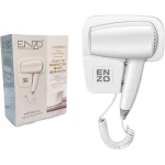 Enzo Professional 1600W Hair Dryer Compact Lightweight Design with Hot & Cold Air Settings and Automatic Shut-Off for Everyday Home Use - Enzo