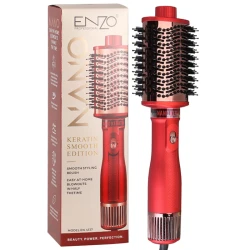 EZO Professional Keratin Smooth Edition Heated Hair Styling Brush, Round Brush Design for Smoothing and Styling, Model EN-4137
