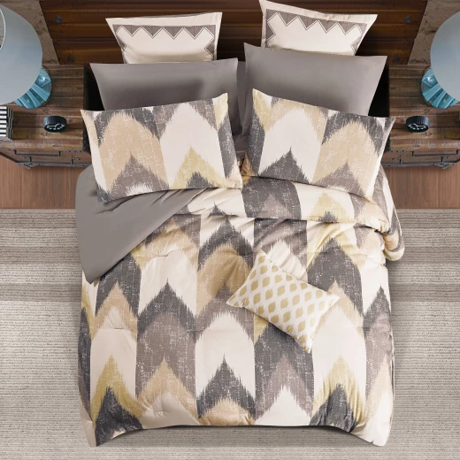 Merlin Livings 9-Pieces Printed King Size Bedding Set, Modern Elegant Design and Soft Durable Fabric, Complete Comforter Set - Merlin Livings - Image 2