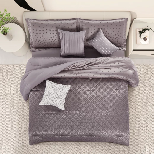 Merlin Livings 7 pieces Luxury Jacquard King Size Bedding set Elegant Geometric Pattern Set for Master Bedroom - Merlin Livings - Image 2