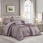 Merlin Livings 7 pieces Luxury Jacquard King Size Bedding set Elegant Geometric Pattern Set for Master Bedroom - Merlin Livings