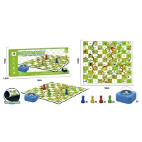 Kids Snakes and Ladders Board Game 50x50cm – Educational Family Table Game with Electronic Dice and 4 Player Pieces for Interactive Learning & Fun