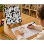 مجموعة قوالب رسم الحيوانات للأطفال 9 أشكال تعليمية – قوالب ستنسل للرسم والتلوين مقاس 8×8 سم، سماكة 0.4 مم – أدوات تعليم الفنون والإبداع - قوالب رسم