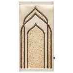 سجادة صلاة فاخرة Golden Blossom مبطنة 120×64 سم، قماش مخملي ناعم مع طبقة إسفنج 1.7 سم، تصميم منقوش مريح للصلاة - اربن رجز