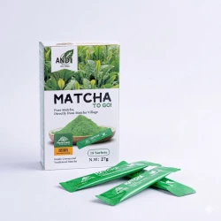 Organic Matcha To Go 18 Sachets Premium Ceremonial Green Tea Powder 27g Total Single Serve Convenient Pack Natural Energy Boost Rich in Antioxidants Travel Work Daily Use Healthy Lifestyle Easy Preparation Drink