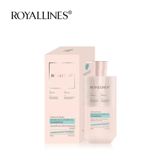 Intensive Repair Shampoo with Argan Oil & Jojoba Oil for Damaged Hair, Nourishing Formula Helps Restore Dry Strands, Gently Cleanses Scalp, Reduces Frizz, Improves Softness, Shine and Strength - ROYALLINES - Image 2