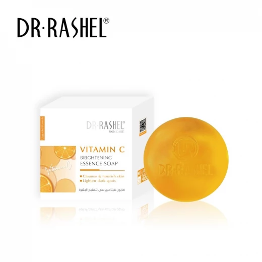 Vitamin C Brightening Essence Soap Deep Cleansing Face and Body Soap Removes Impurities Evens Skin Tone Reduces Dark Spots Hydrating Gentle Formula Daily Skincare for All Skin Types - DR-rashel - Image 2