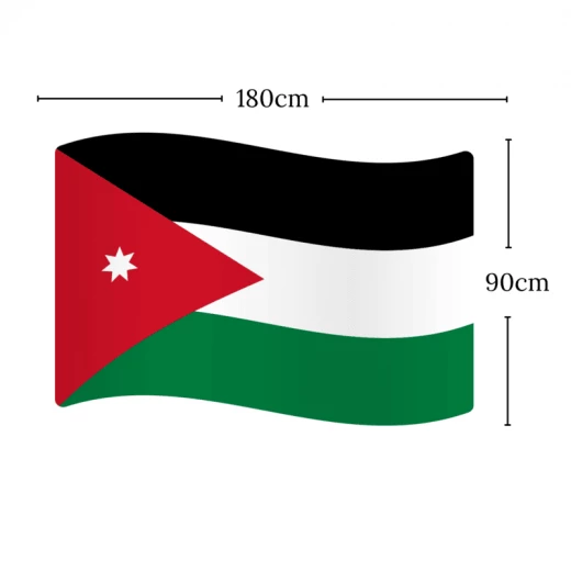 Jordan Flag 90×180 cm | Large High-Quality National Flag Perfect for Sports Support, National Events, and Celebrations Jordan Flag 90×180 cm | Large High-Quality National Flag Perfect for Sports Support, National Events, and Celebrations