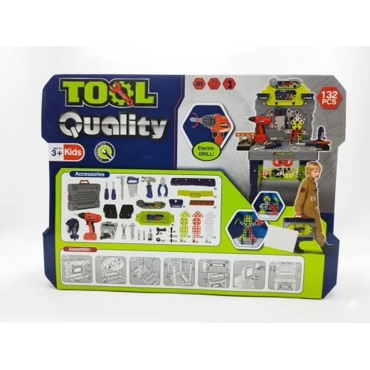 SeaLand Toys, Kids Tool Set – 132 Pieces with Battery-Powered Drill - Sealand toys - Image 3