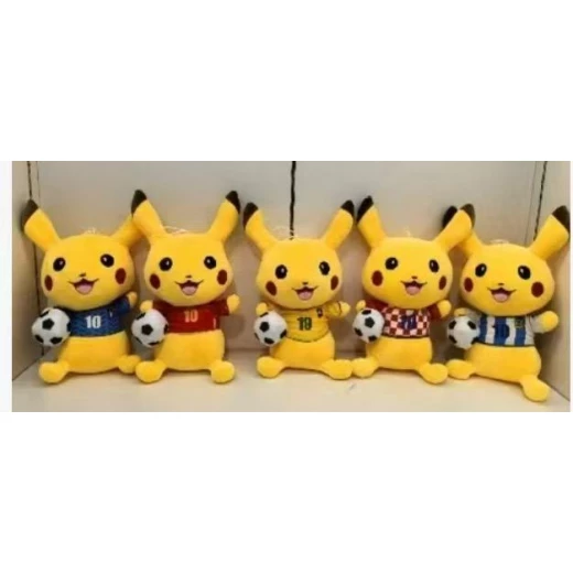 SeaLand Toys, Soft Pikachu Plush Toy in National Football Team Jersey + Small Plush Ball – 40 cm - Sealand toys - Image 3