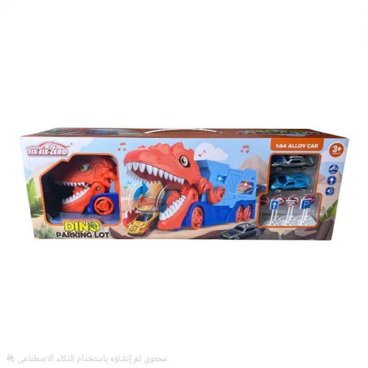SeaLand Toys, Dinosaur Car Carrier Truck with Mini Cars & Interactive Traffic Signs - Sealand toys - Image 2